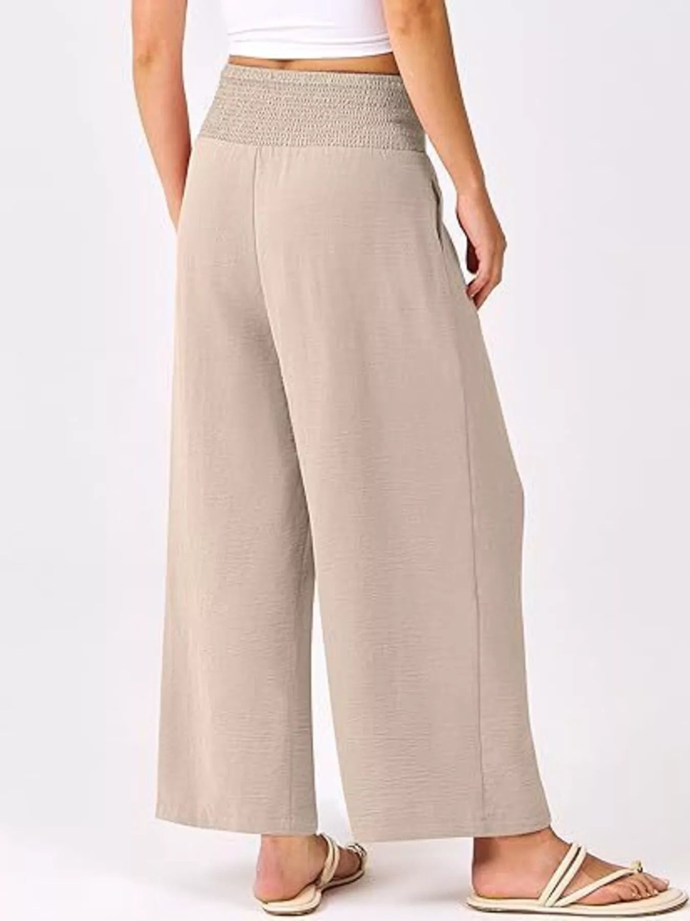 Wide Leg Smocked High Waist Pants - Bela Fils BoutiqueBela Fils Boutique